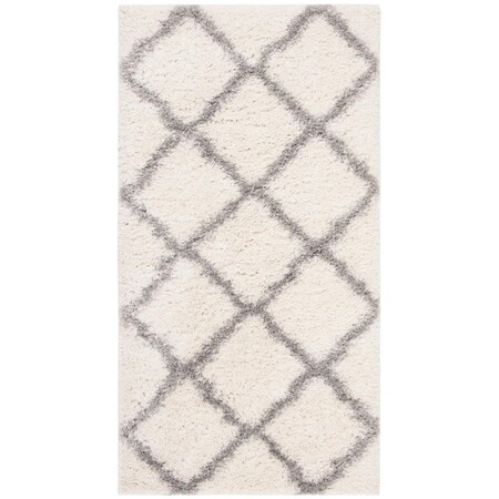 Safavieh Parma Shag Rug; Cream & Grey - 5 ft.-3 in. x 7 ft.-6 in. PMA521A-5